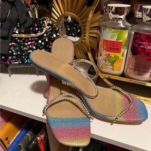 Women's Rainbow Strappy Heels